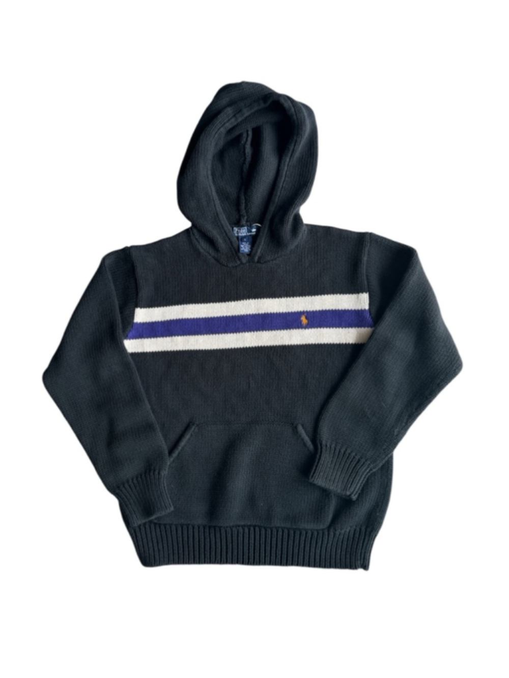 Polo Ralph Lauren Made in Japan Knit Hoodie Women’s L Vintage Cotton Sweater